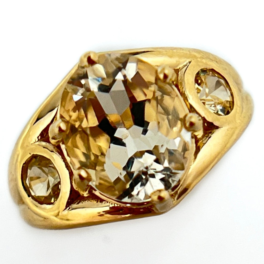 Oocha Mani - Yellow Topaz & Sapphire Ring for Brihaspati (Jupiter)
