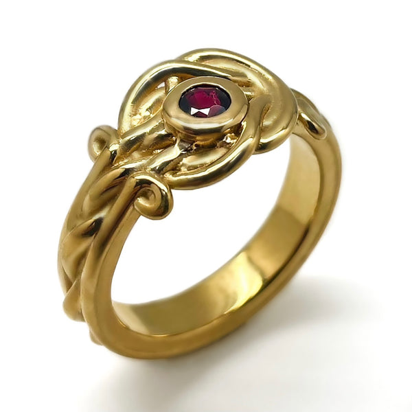 Oocha Mani - Ruby Pavithra Ring, 22K Gold, Jyotish jewelry. Vedic astrology jewelry
